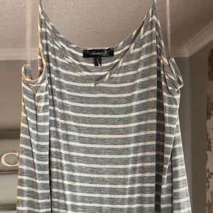 Grey and White striped spaghetti strap tunic